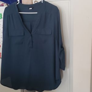 Dark blue 2 pocket blouse